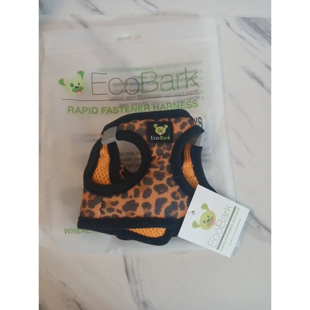 Dog Halter XXXS Harness Eco Bark Mini Breeds Cheetah Leopard New